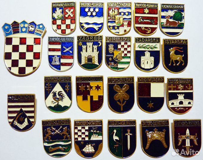 Набор значков гербы Хорватии