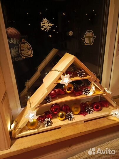 Полка деревянная Ёлка