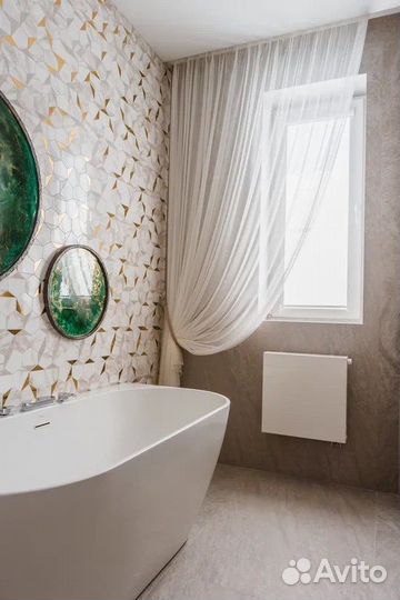 Штора из белой вуали разных размеров