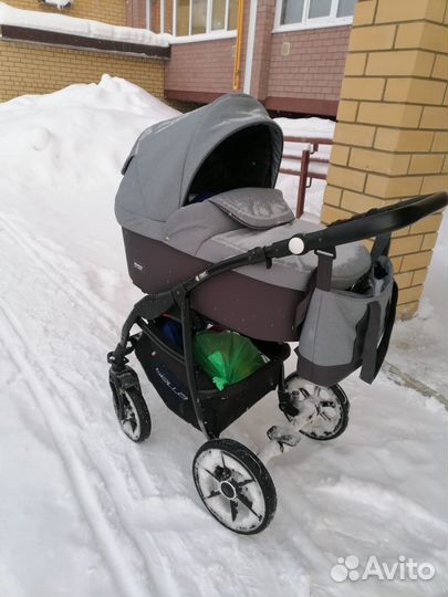 Коляска 2 в 1 Riko Basic Bella, Cерый - Графит