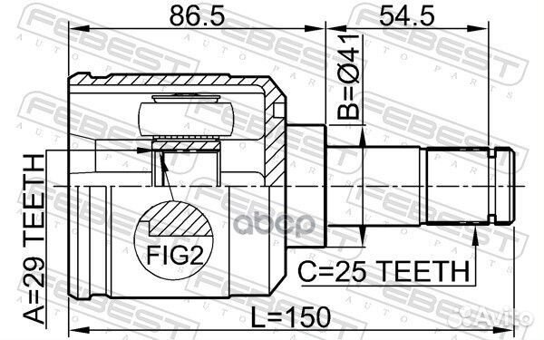 ШРУС внутренний правый 29X41X25 mitsubishi lanc