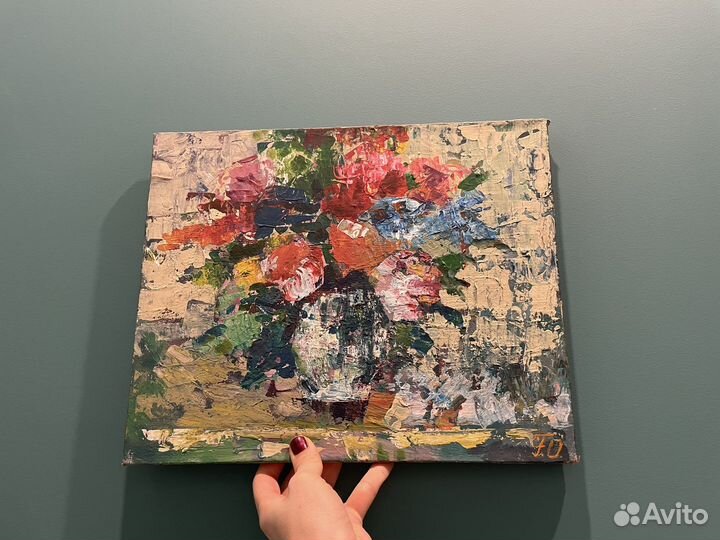 Картина абстрация холст акрил 30*37см