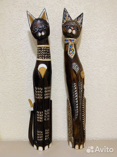 Коты деревянные