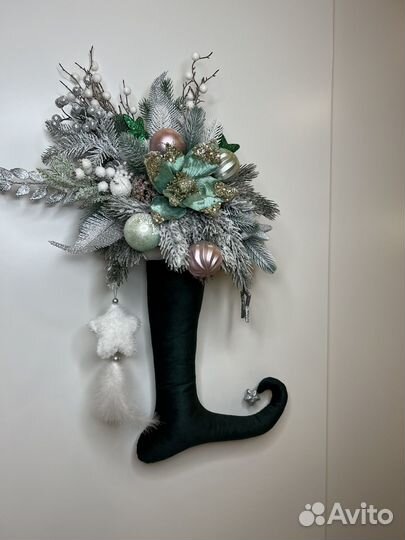 Новогодний декор, рождественский сапожок