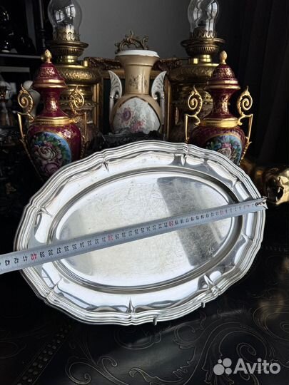 Антикварный поднос серебрение Франция