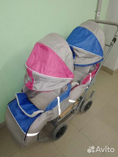 Детские санки коляска с колесами