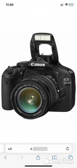 Зеркальный фотоаппарат canon eos 550d