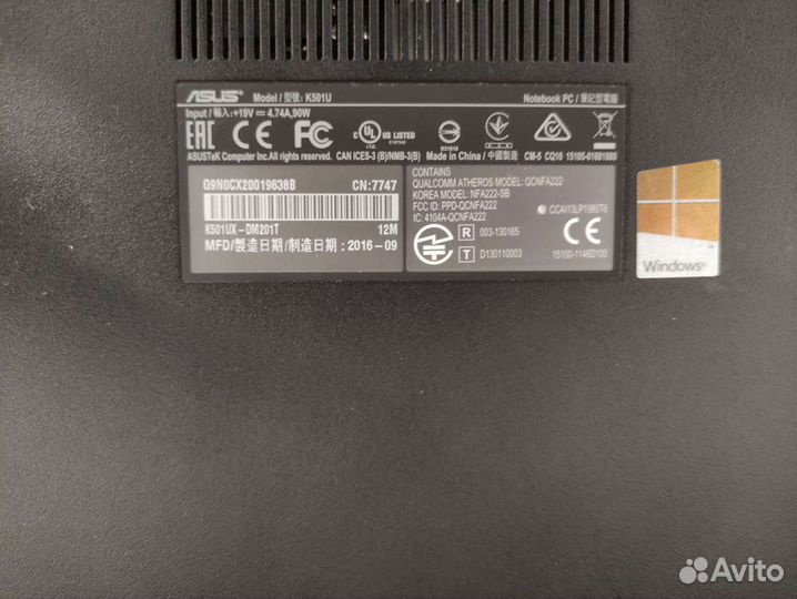 Ноутбук Асус К501UX 15.6/gtx950 на 2г/i5/8г/1тбhdd