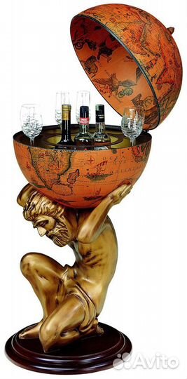 Глобус бар светлый- тёмный под старину