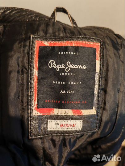 Кожаная куртка мужская Pepe jeans размер medium