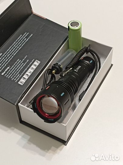 Фонарь белый лазер сверхъяркий с теплым светом