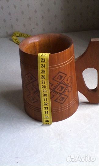 Кружка деревянная, б/у, СССР 0.7 л