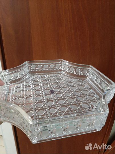 Хрустальная подставка посуда поднос дятьковский