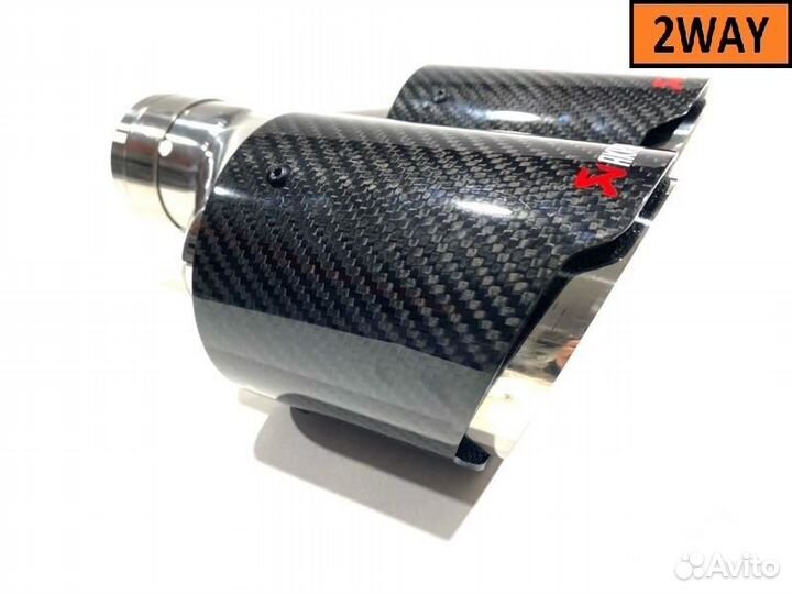 Насадка Akrapovic style двойная с карбоном 63/89