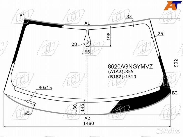 Audi A3 2013- серая полоса, датчик дождя VIN, верх/низ молдинги стекла fuyao FYG 8620agngymvz-FYG