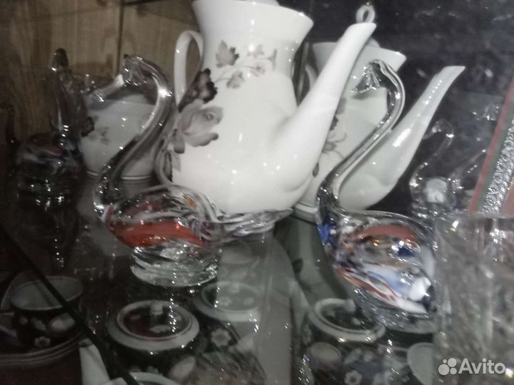 Ссср,Статуэтки,Стекло ссср,Лебеди