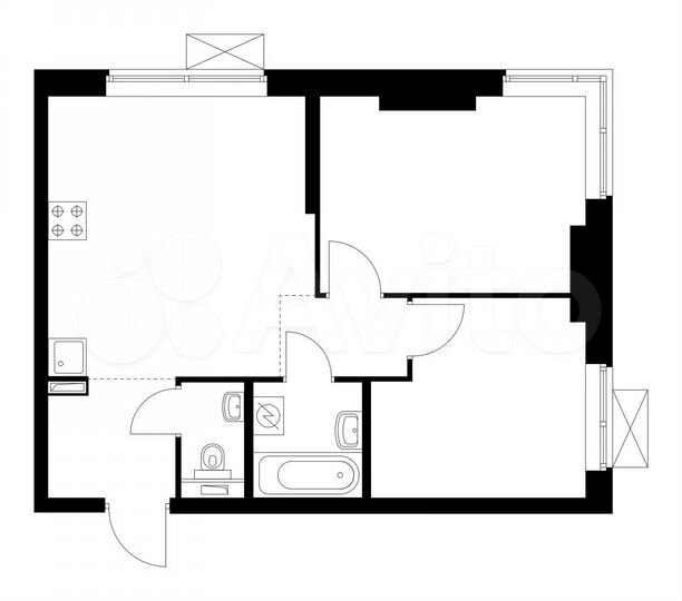 2-к. квартира, 49,4 м², 23/33 эт.