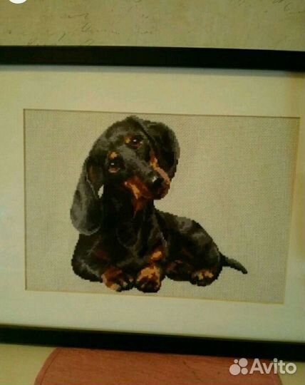 Схема вышивки крестом. Такса