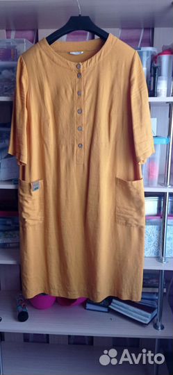 Платье летнее льняное жен