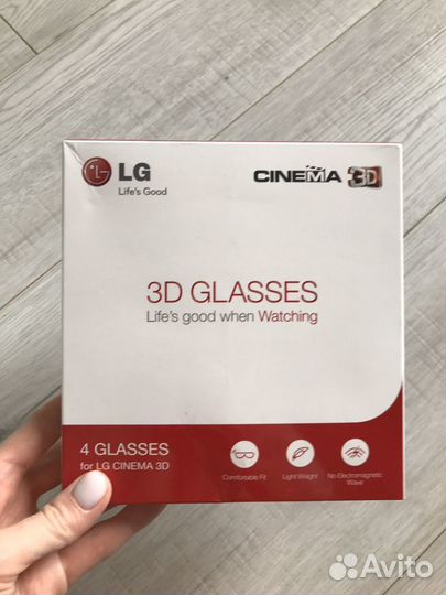 3d glasses (очеи) для телевизора LG 4 шт в коробке