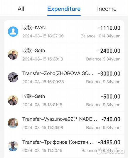 Пополнение Alipay