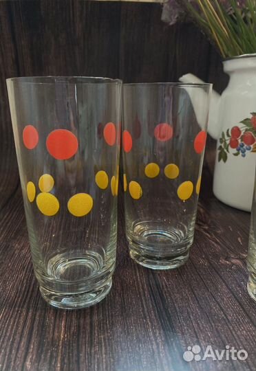 Стаканы для коктейля стекло СССР цветной горох