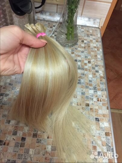 Волосы натуральные блонд