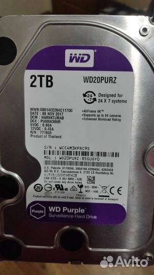 NEW Жесткий диск HDD WD Purple 2TB (WD20purz)