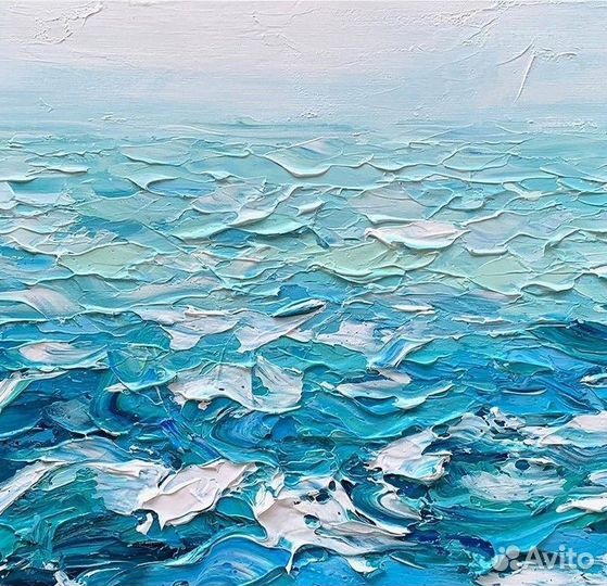 Интерьерная картина Текстурная Море Ручная работа