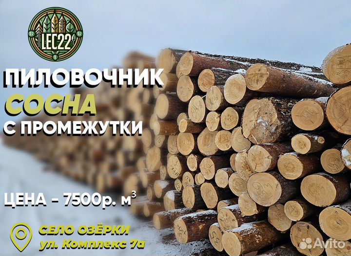 Лес пиловочник с места 6м