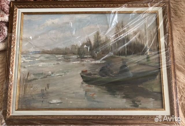 Картина «Разлив весной» 1980 г. В. Петрушов