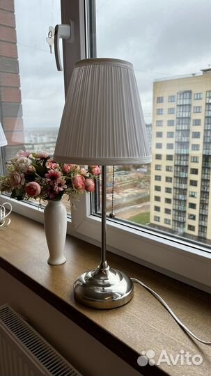 Лампа настольная икеа орстид никель 2шт