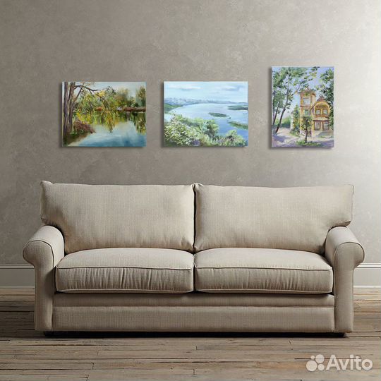 Картина маслом на холсте. Старая дача. Загородный