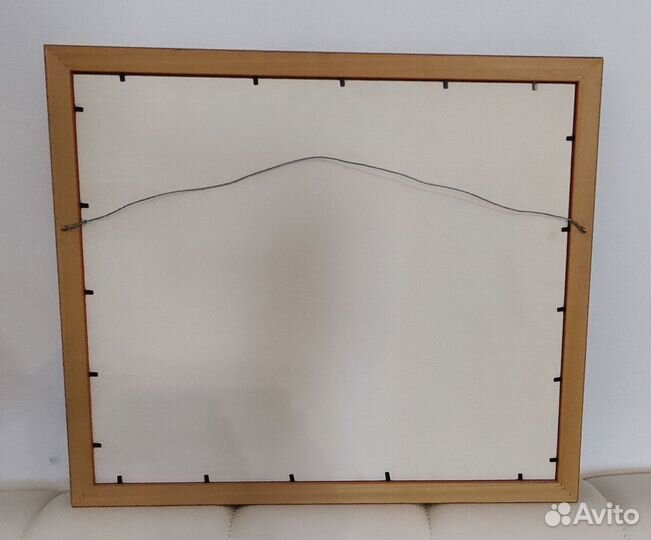 Картина вышитая (ручная работа) Рыбак с собакой