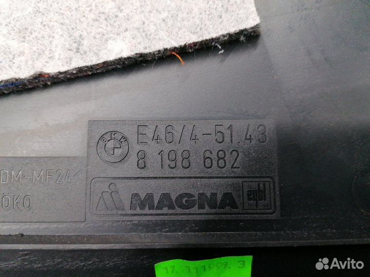 Обшивка стойки правая Bmw 3-Series E46 M52B20TU