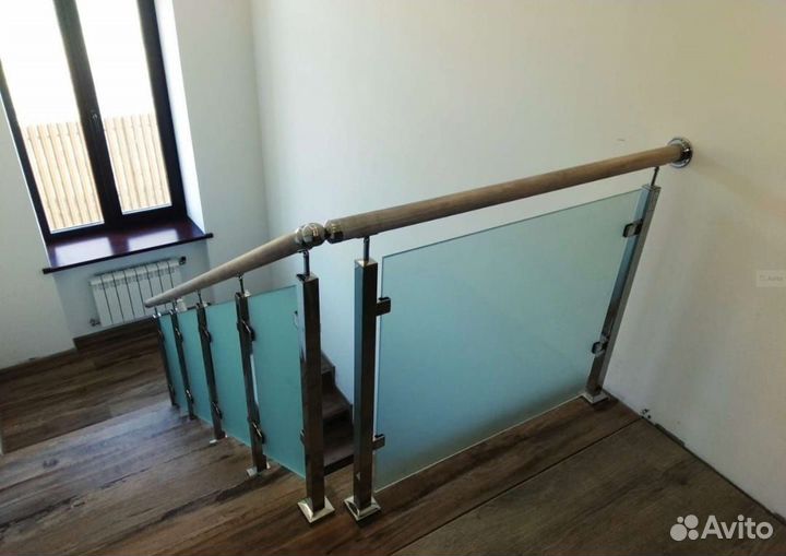 Перила из нержавеющей стали с пвх и стеклом