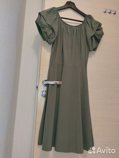 Платье не мнется болотный цвет хаки р. 44-46
