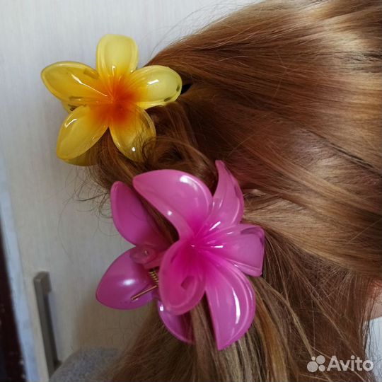 Заколка для волос краб Гавайский цветок плюмерия