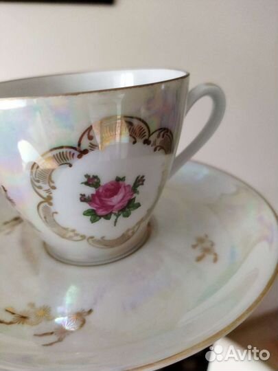 Чайно кофейный сервиз роза, гдр