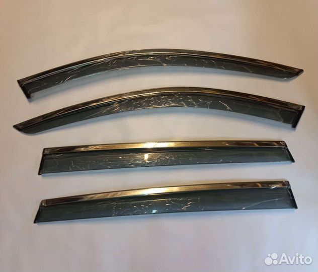 Дефлекторы окон Toyota Corolla 07-13 нерж хром