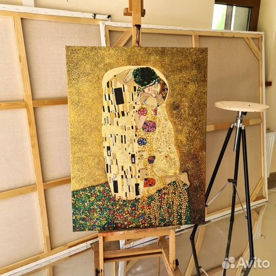 Картина с золотой поталью репродукция на заказ