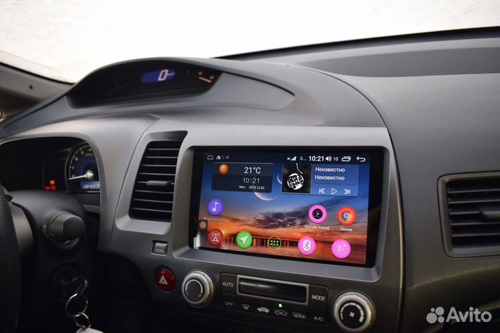 Android магнитола 9 для Honda Civic 4D, есть Teyes