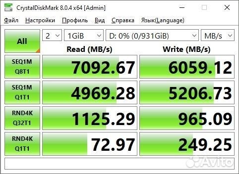 Orico o7000 1tb, 7000мб/с, новые ssd