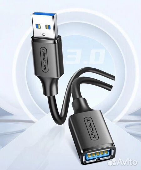 Удлинитель USB 3.0 A/M - USB 3.0 A/F Mindpure 2м