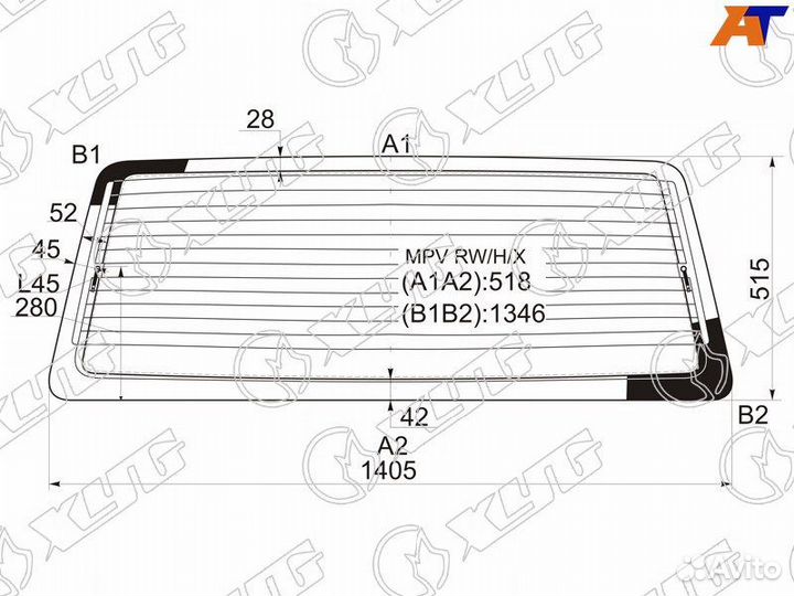 Стекло заднее Mazda MPV