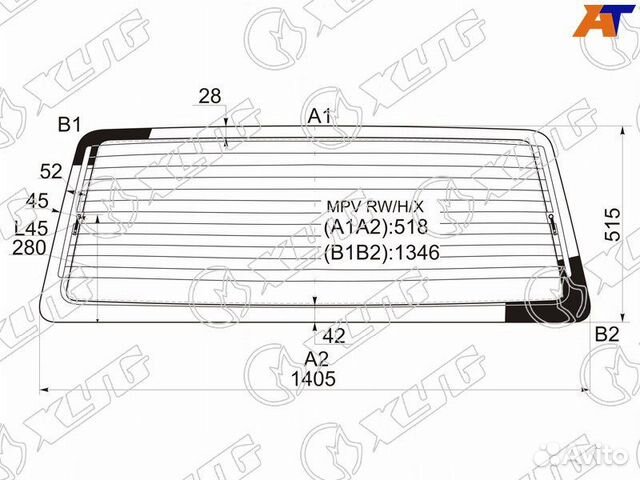 Стекло заднее Mazda MPV