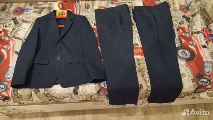 Брюки,Школьный костюм для мальчика 128 синий