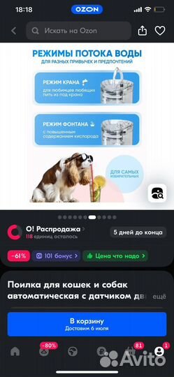 Поилка для кошек собак