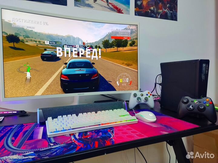 Xbox 360 2геймпада 250+250гб, прошитый 100+игр