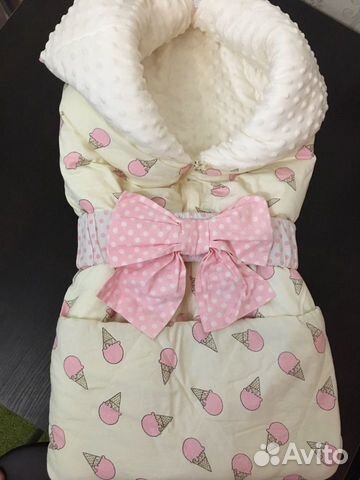 Конверт зимний на выписку для девочки